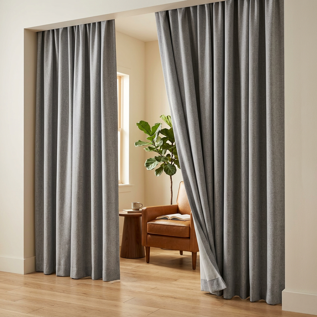 Paneles de cortina blackout en color gris de 72 pulgadas
