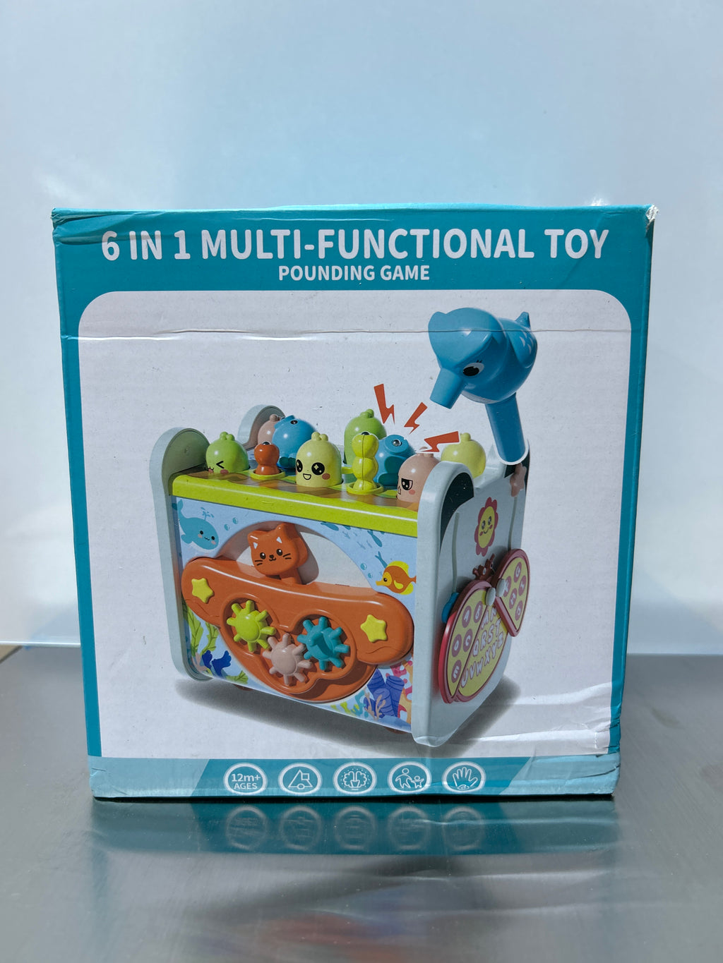 Juguete Montessori 6 en 1 para Niños 2+ Años – Xilófono, Laberinto, Engranajes, Clasificador de Formas