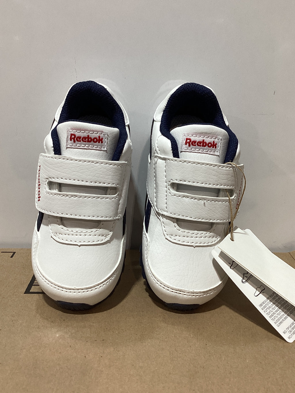 Tenis Reebok para Bebé Niño – Blanco con Azul, Talla 23 EU