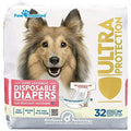 Pañales Desechables para Perras Paw Inspired 32 Unidades — Ultra Protección, Talla Medium Plus, Celo e Incontinencia