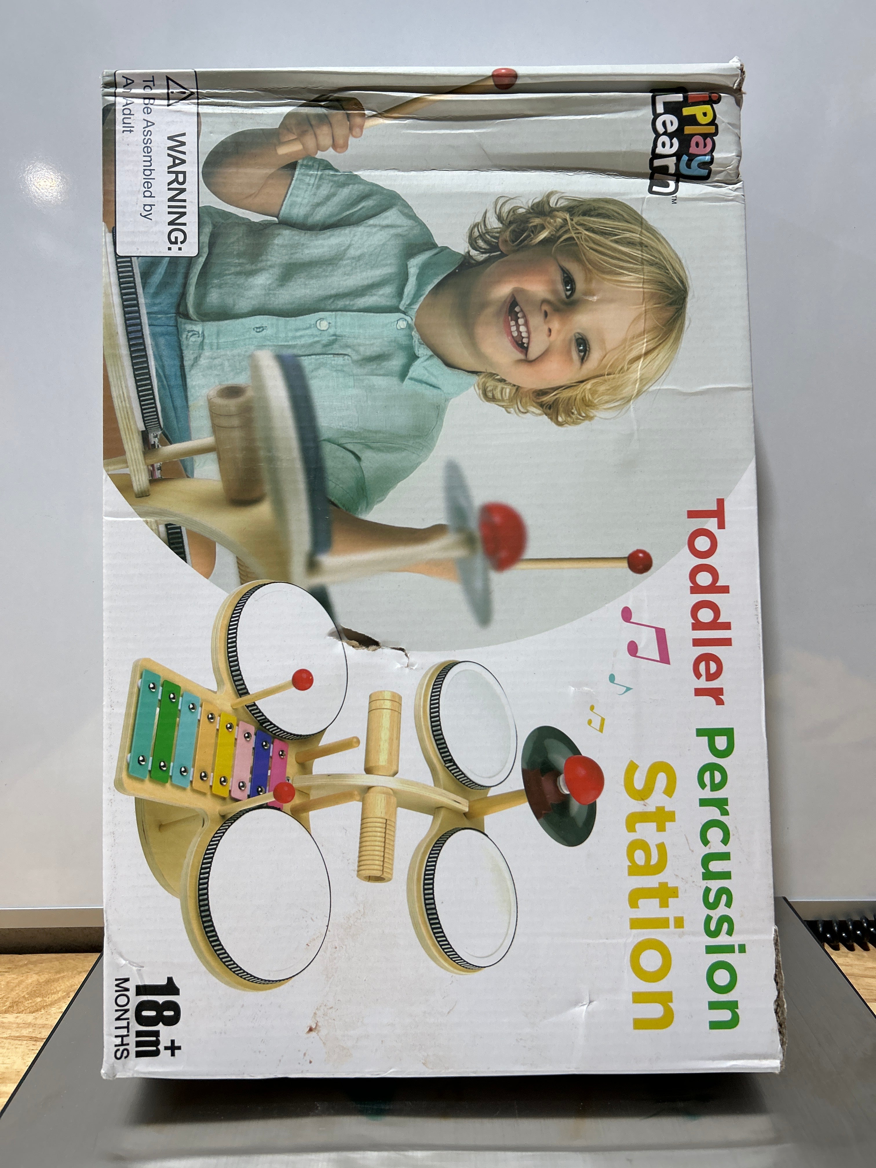 iPlay, iLearn - Batería de madera para niños pequeños, instrumento musical infantil, 8 en 1, con platillo de xilófono, regalo de cumpleaños Montessori para niños de 18 meses, 2, 3, 4, 5 y 6 años 