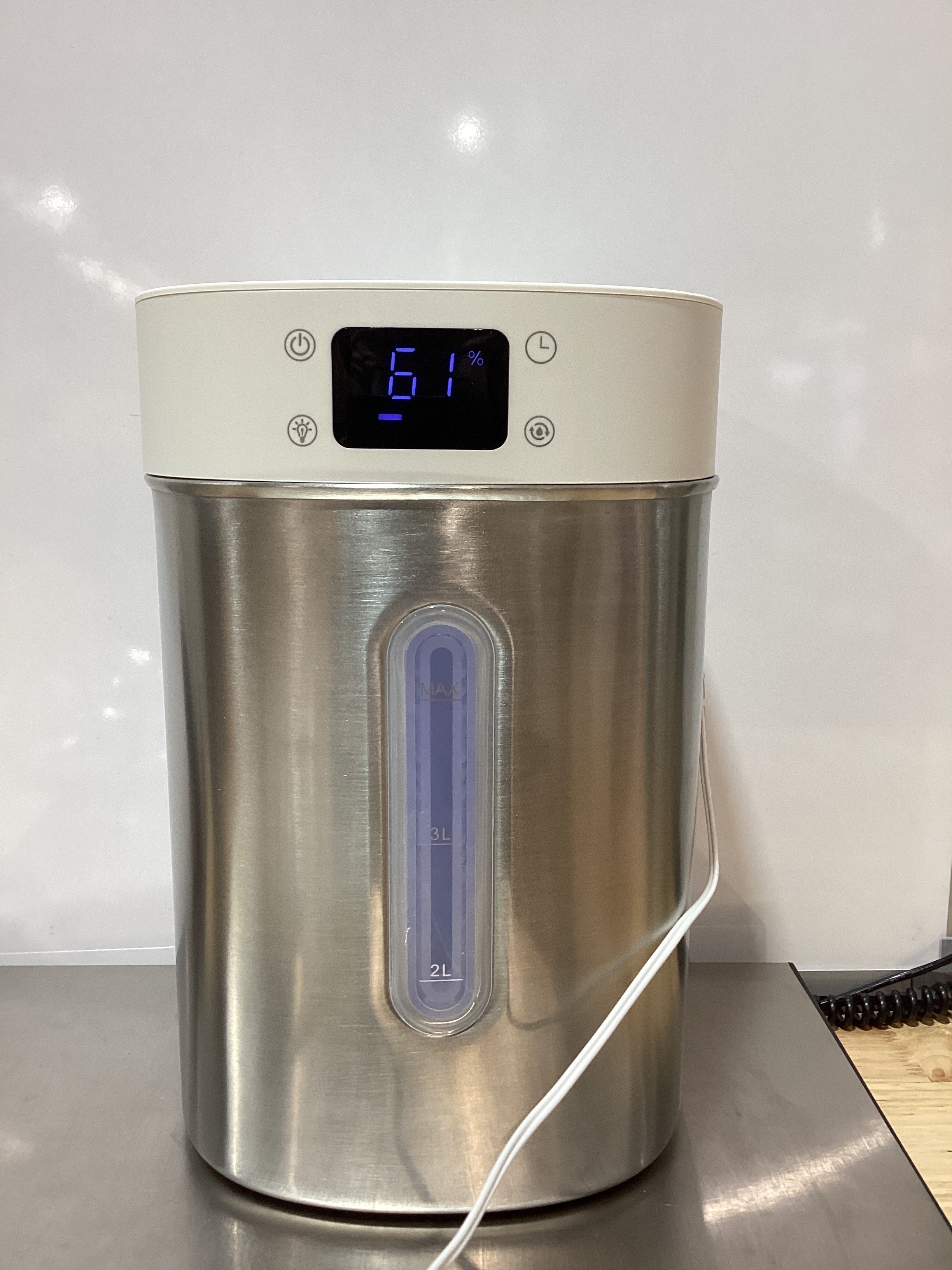 Humidificador de Acero Inoxidable 4L - Niebla Fría, Control Automático de Humedad, Difusor de Aceites Esenciales, para Habitación, Bebés y Plantas