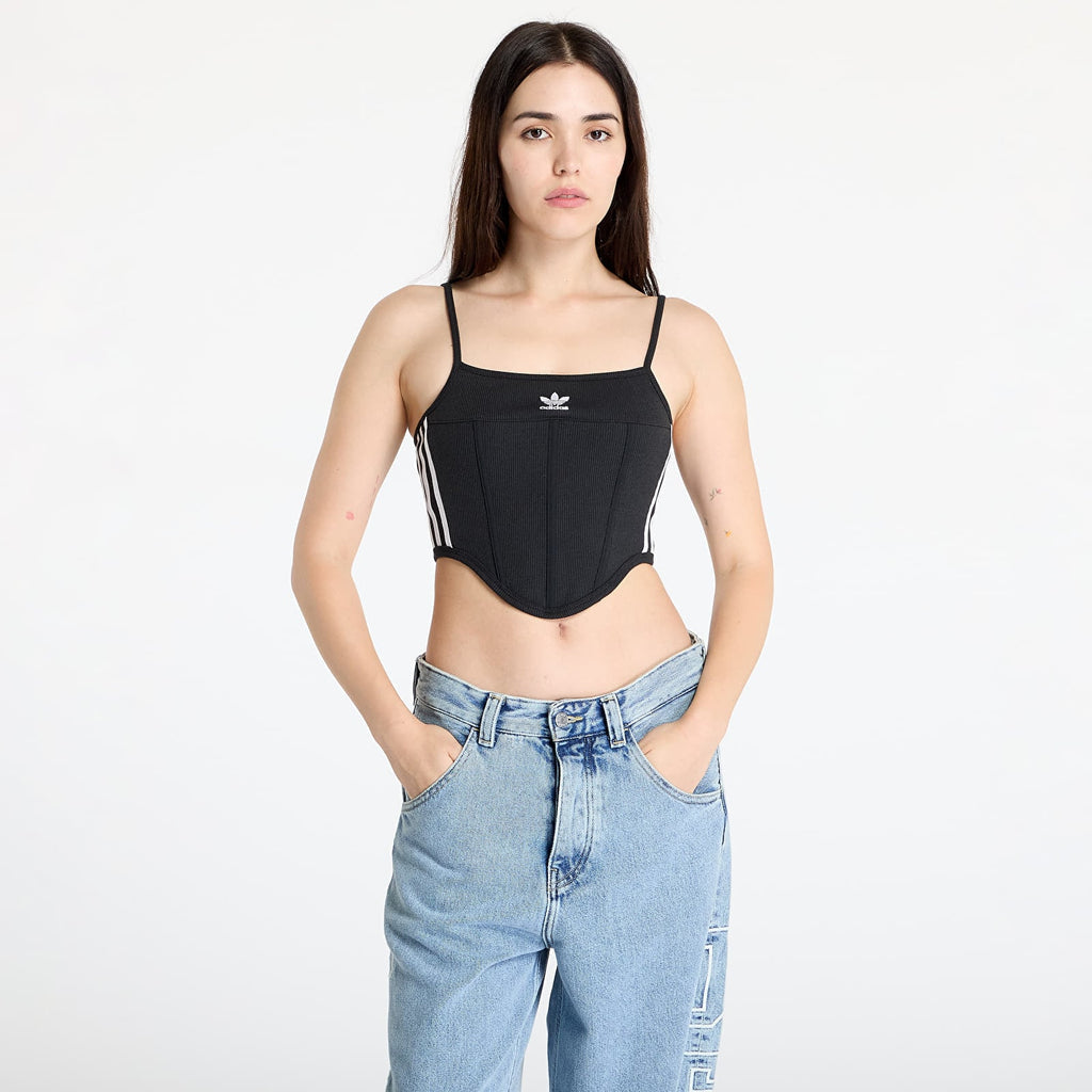 Corsé Adidas Originals Adicolor 3 Bandas para Mujer – Talla 6, Color Negro/Blanco