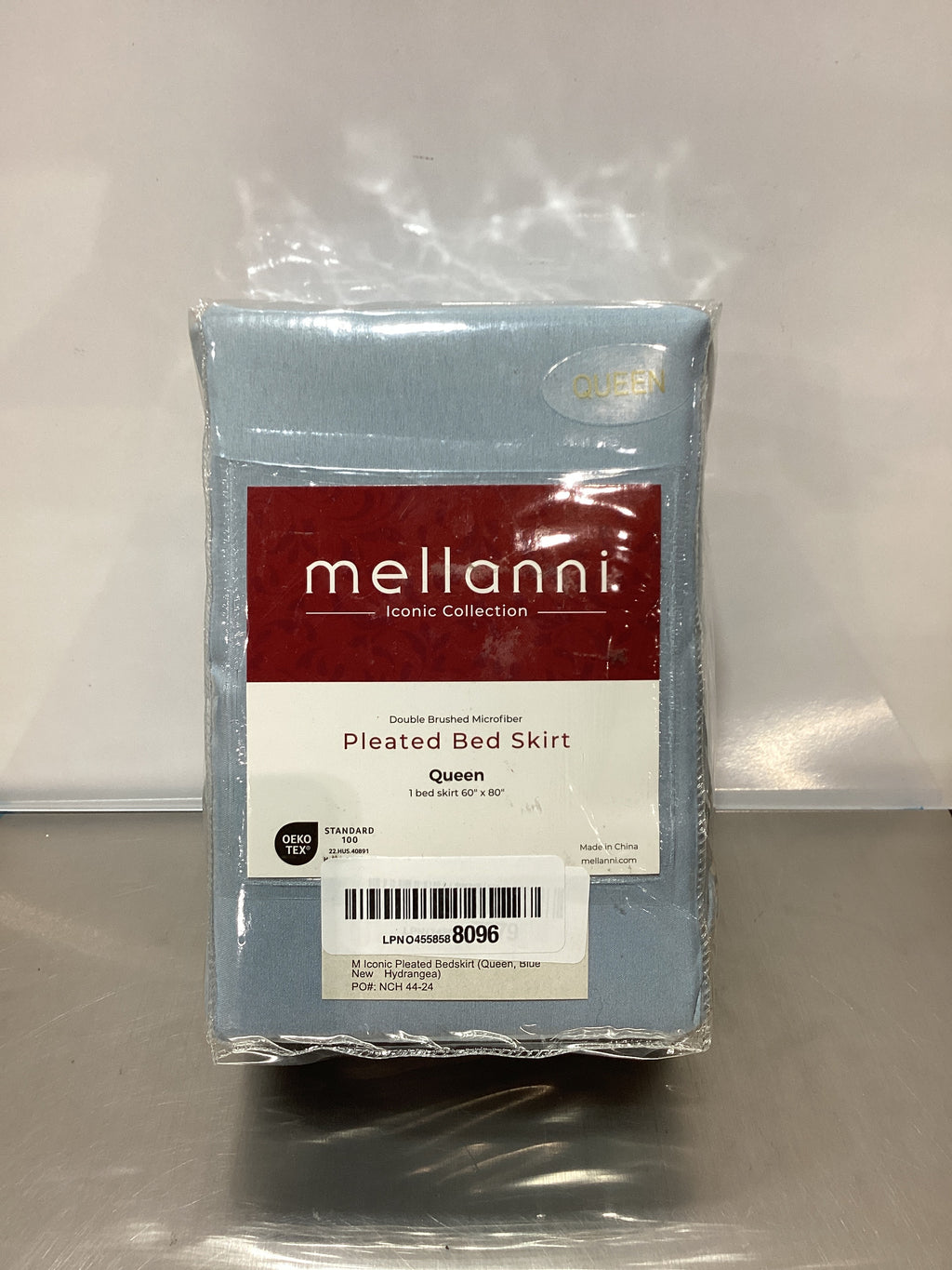 Mellanni Bed Skirt Queen Size - Bed Skirting - 15-Inch Tailored Drop Pleated Dust Ruffle - Hotel Luxury Bedding - Wrinkle, Fade, Stain Resistant - 1 Bedskirt (Queen, Blue Hydrangea)