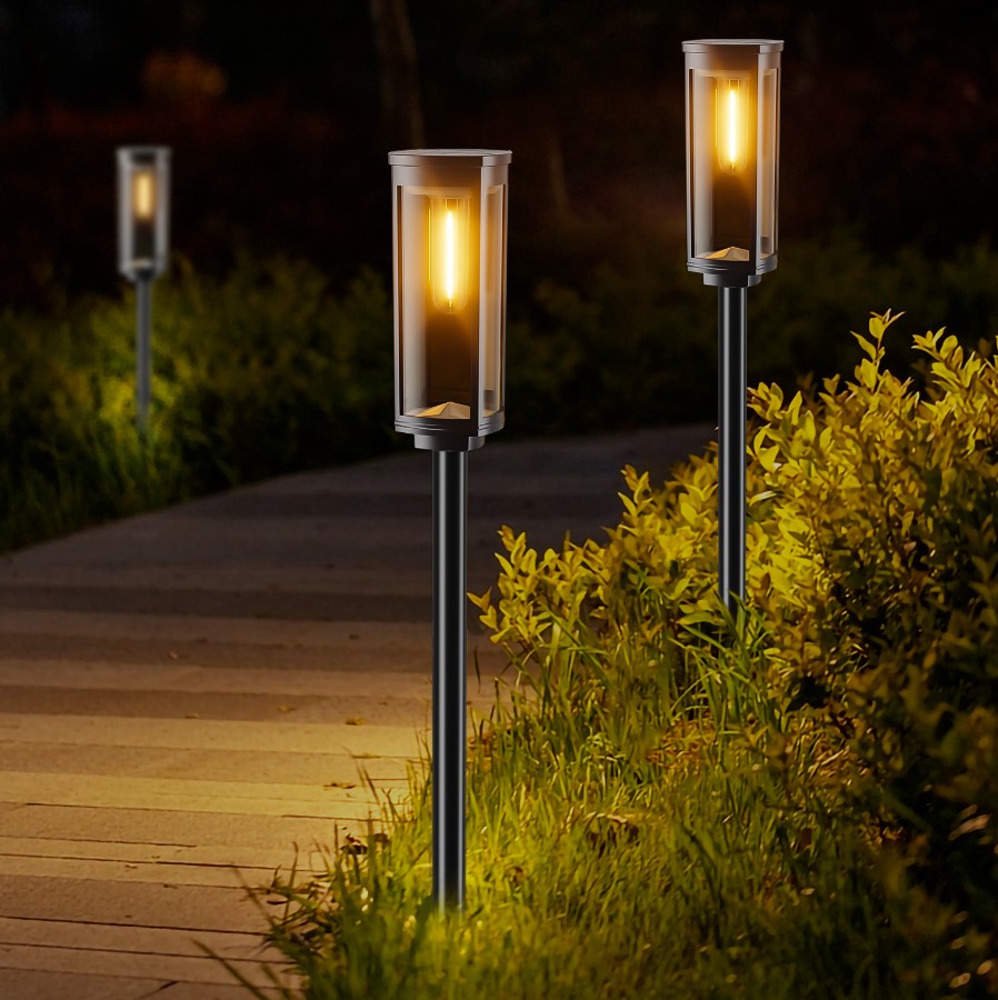 Lámpara solar de jardín LED, farol solar con forma de clavo
