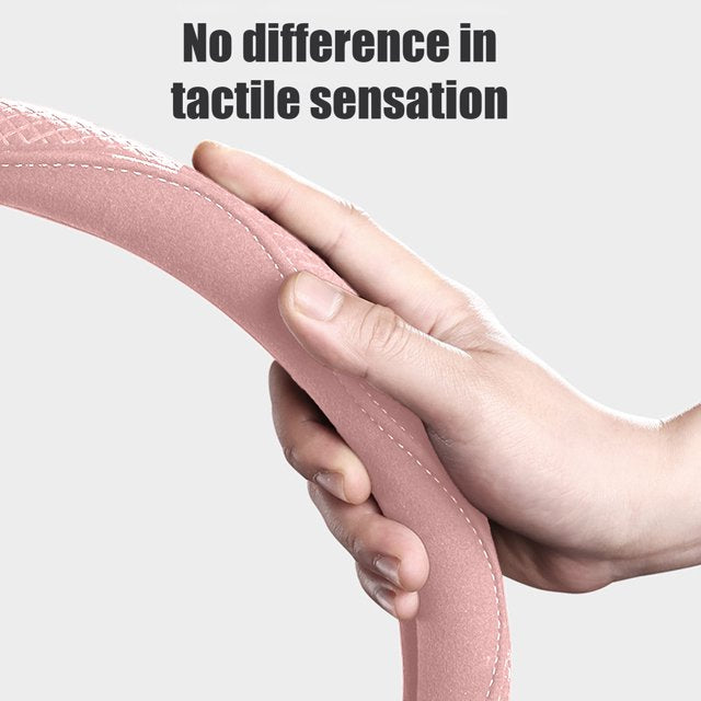 Funda para volante de material de fibra, para volantes de coche universales de 36 cm a 40 cm de diámetro.