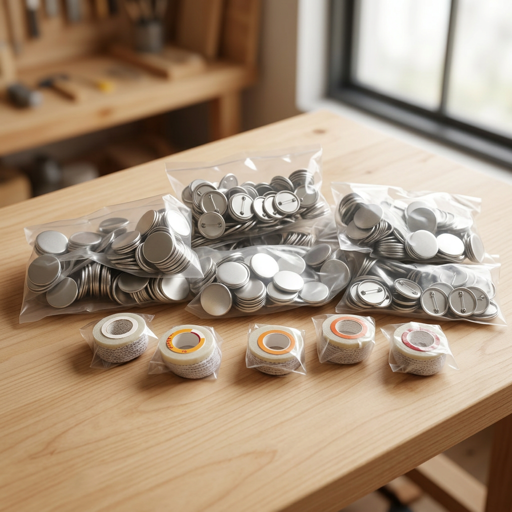 Lote de piezas metálicas para fabricar botones y pines personalizados
