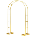 Arco decorativo dorado con bases para bodas, fiestas y fondos de fotografías