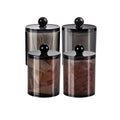 Paquete de 4 Dispensador Frascos de Boticario Frasco de Baño,Plástico Negro Caja de Almacenamiento para Bola de Algodón, Hisopo Algodón