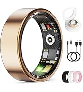 Anillo Inteligente UniJethro – Monitor de Salud con Frecuencia Cardíaca, Oxígeno, Presión Arterial y Sueño | IP68 | Oro Rosa Talla 6