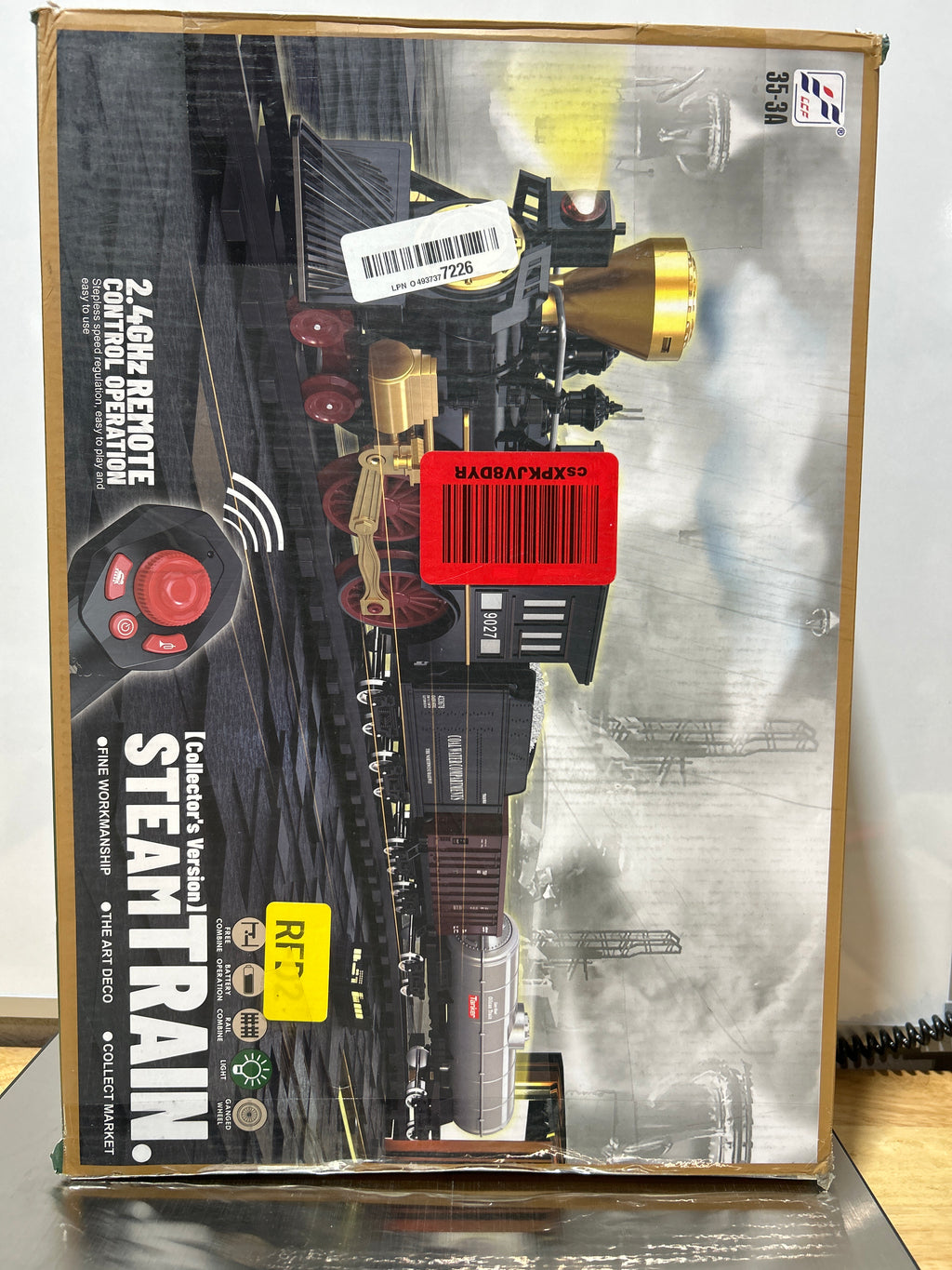 Train Set for Kids Remote Control Train Toys w/Steam Locomotive, Fuel Tank Car & Luxury Tracks, Electric Trains w/Realistic Smoke,Sounds & Lights, Christmas Birthday Gift for Boys Girls 3 4 5 6 7+