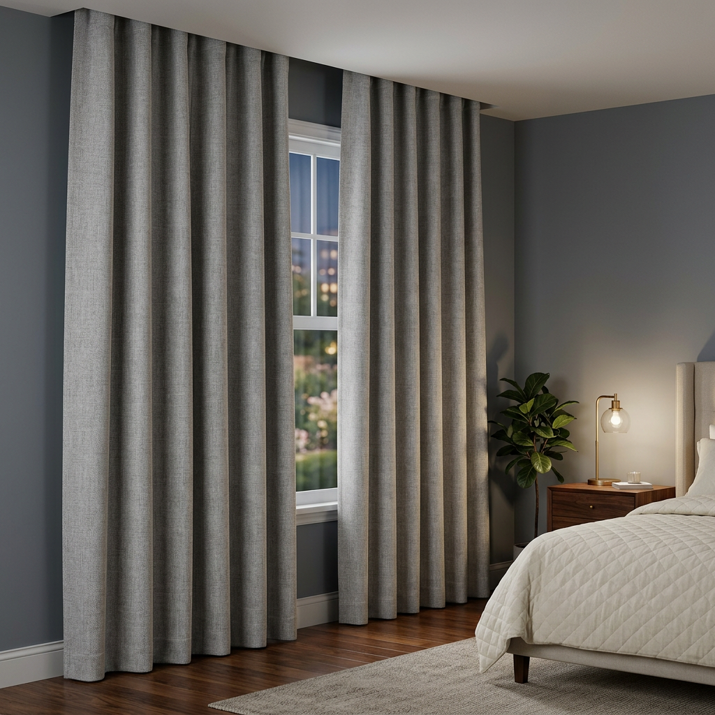 Cortinas blackout grises de 84 pulgadas para sala y dormitorio