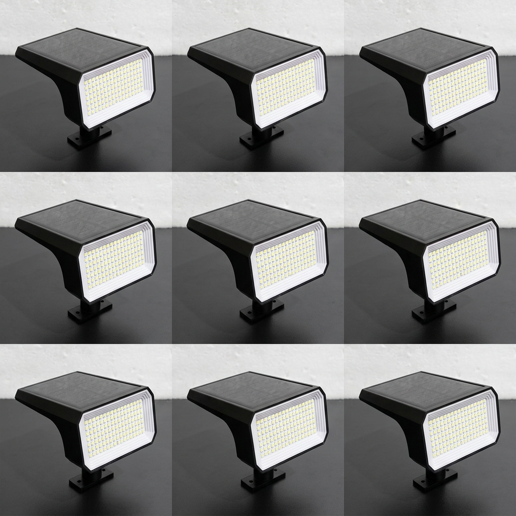 Set de 9 luces solares LED con panel integrado para iluminar varios espacios