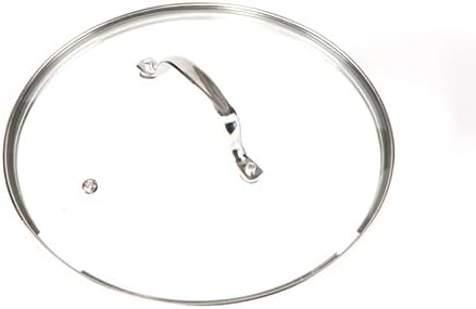 Tapa de vidrio templado ventilado de 11.5 pulgadas, resistente a roturas, apta para horno, apta para lavavajillas, borde y mango de acero inoxidable