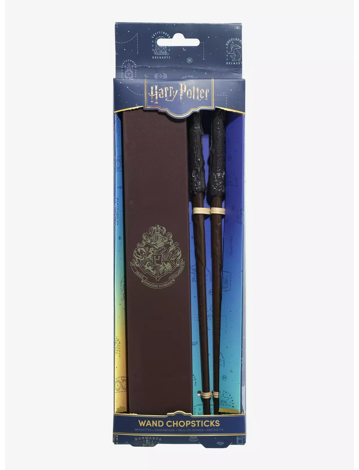 Paladone Palillos de varita de Harry Potter en caja, incluye 2 palillos y estuche de almacenamiento, práctico y mágico regalo de vajilla de Harry Potter para fanáticos