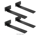Soportes en forma de L de metal negro resistente de 10 pulgadas para estantes flotantes, soportes de hierro