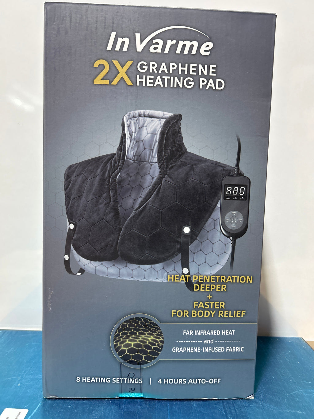 Far Infrared Heating Pad for Neck and Shoulders â€“ 2X Carbon Fiber 6X Deeper Heat for Fast Relief from Chronic Pain in Seniors â€“ 8 Heat Levels, 4H Auto Shut Off, Ideal for Winter (Black)