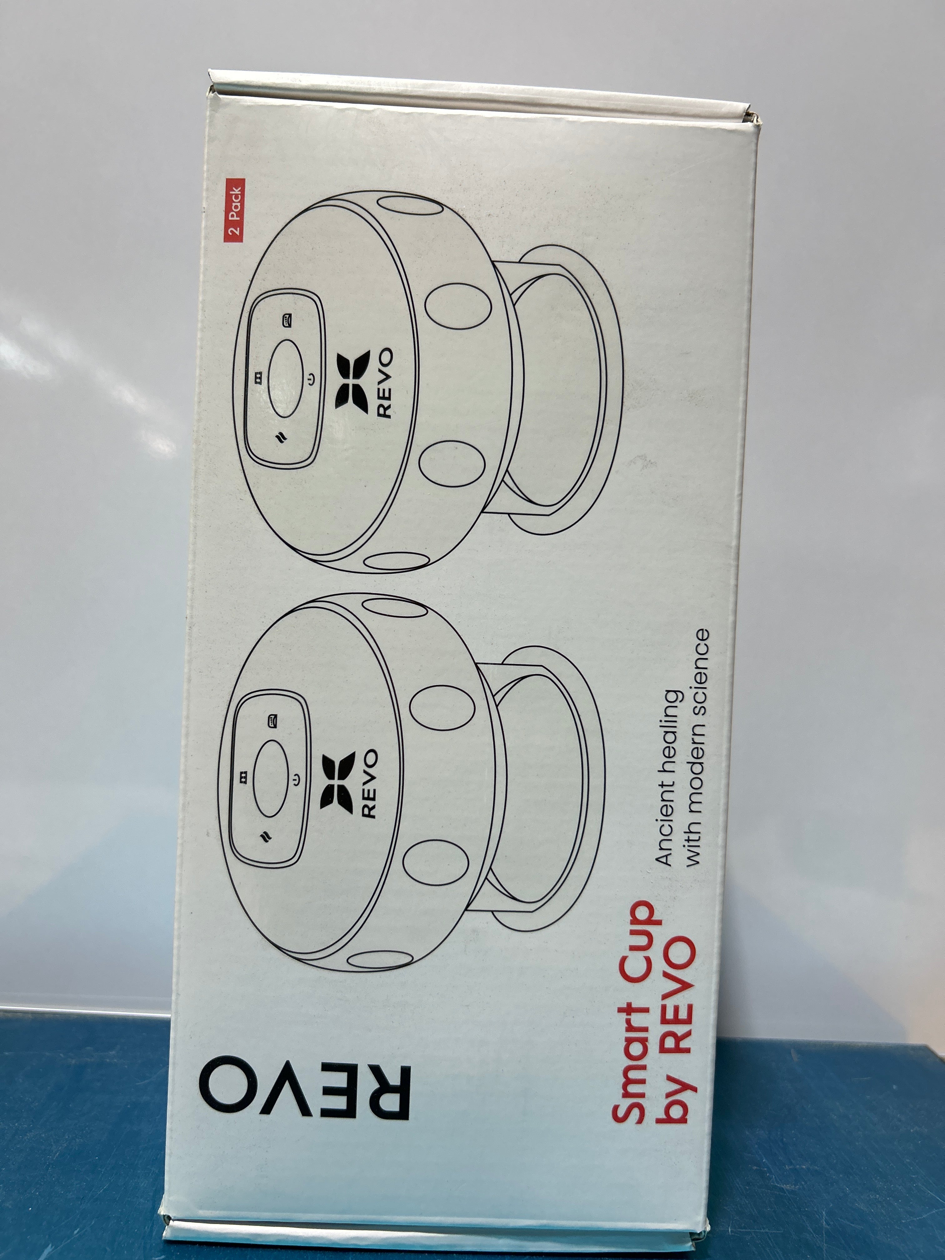 REVO The Original 4-in-1 Smart Cupping Therapy Massager, Red Light Therapy for Targeted Pain Relief, Knots, Aches, Muscle Soreness, Circulation & Tighter Skin, Portable Electric Massager- 2 Pack