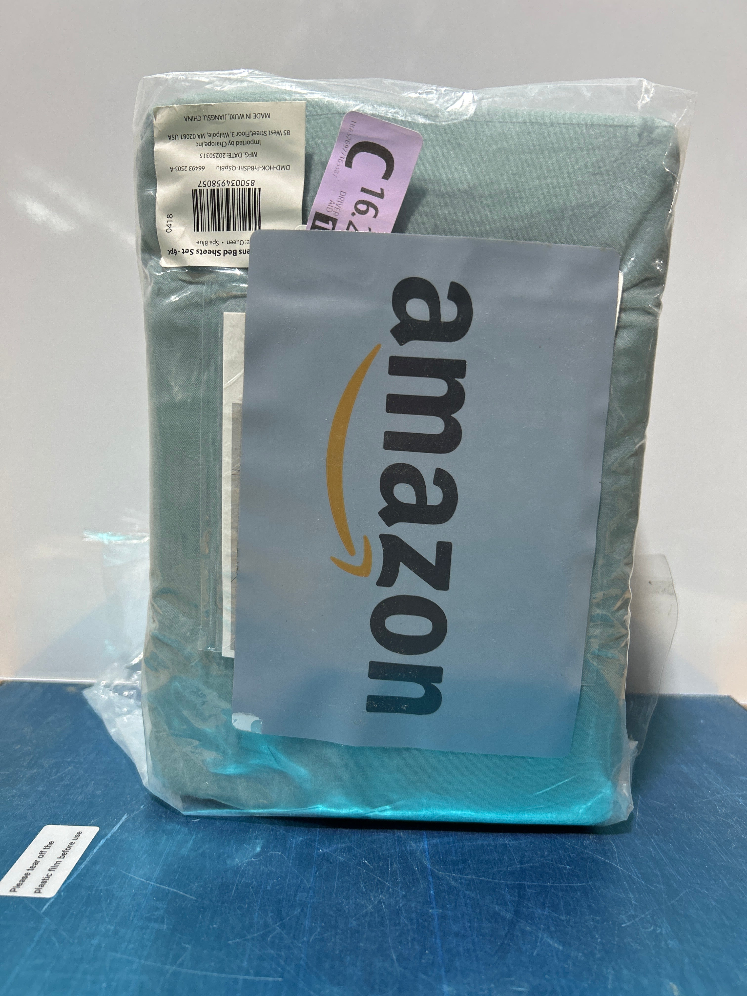 Juego de sábanas Danjor Linens tamaño Queen para quienes duermen con calor. Sábanas premium de hotel con 4 fundas de almohada, microfibra cepillada ligera con bolsillos profundos, transpirable y refrescante, juego de cama de 6 piezas, azul spa. 