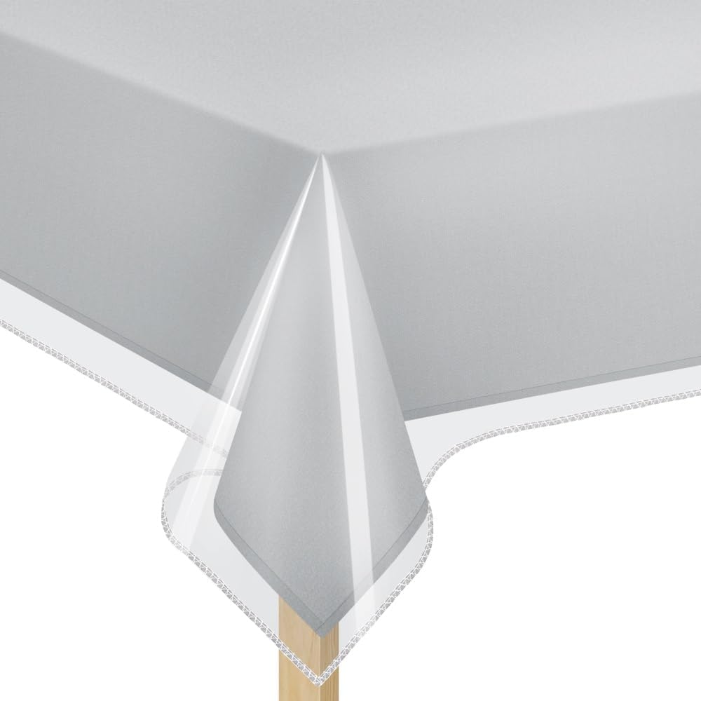 Mantel Protector Transparente Elaine Karen 54x72" — Vinilo Impermeable 100% para Mesa de Comedor