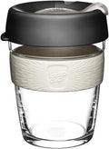 KeepCup Brew, Reusable Glass Tumbler with Spill-proof lid, Tall Coffee Cup 12oz/340ml - Qahwa