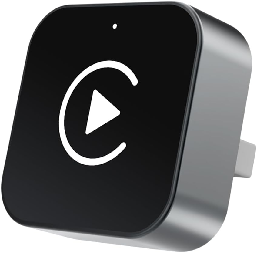 Adaptador inalámbrico 2 en 1 UFOself para CarPlay y Android Auto de 5.8 GHz Pro: Transición sin problemas para familias con varios conductores; convierte la conexión cableada de fábrica en inalámbrica; dongle de conexión automática rápida.