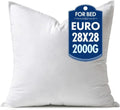MIULEE Relleno de almohada de plumón alternativo de 28x28 pulgadas, almohada decorativa europea de 28 x 28 pulgadas, almohada corporal ultrasuave y mullida para cama, sofá o sillón.