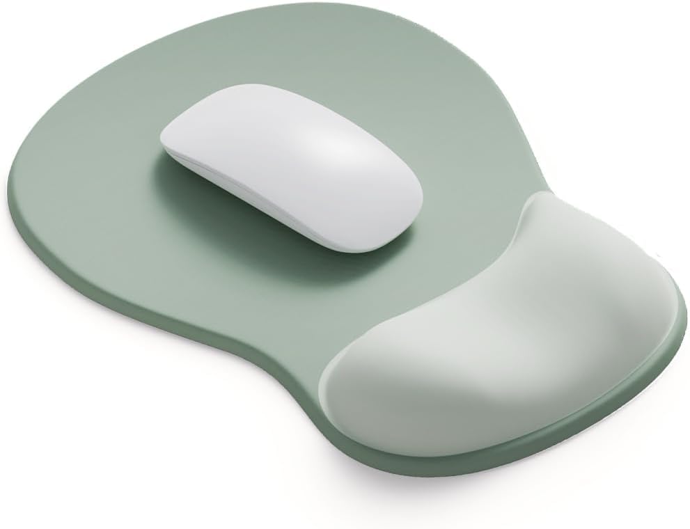 Alfombrilla de ratón ErgoComfort Gel con reposamuñecas - Alfombrilla ergonómica de oficina con soporte para la muñeca - Antideslizante, alfombrilla de diseño para escritorio, ideal para el hogar y la decoración de juegos (06Minty Dream)