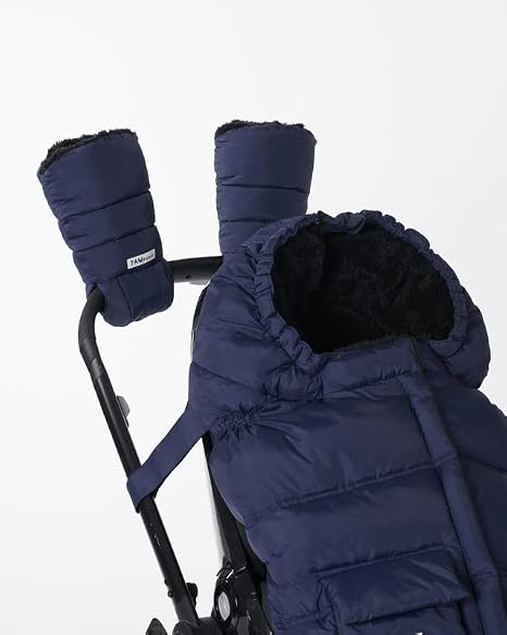 Manoplas para Carriola 7AM Enfant Warmmuffs — Impermeables y Forradas, Color Azul Marino