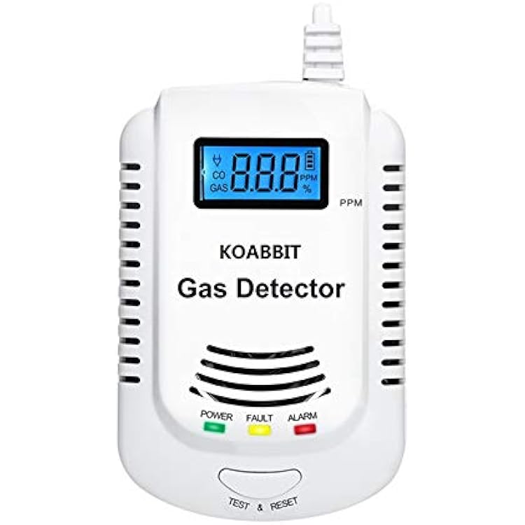 Detector 2 en 1 Gas Natural y Monóxido de Carbono | Enchufe Directo | Gas LP, Propano y Gas Combustible | Para Cocina y Hogar