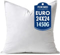 MIULEE Relleno de almohada sintético alternativo a plumón de 24x24 pulgadas, almohada decorativa estilo europeo de 24 x 24 pulgadas, para cama, sofá o sillón. Forma ultrasuave y mullida.