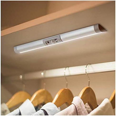 Luces de armario Joyzy con sensor de movimiento automático y protección ocular, iluminación LED recargable a batería para despensa, fregadero, etc. (80 lúmenes, 6000 K, 80+ CRI) 