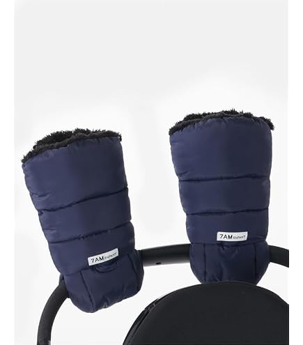 Manoplas para Carriola 7AM Enfant Warmmuffs — Impermeables y Forradas, Color Azul Marino