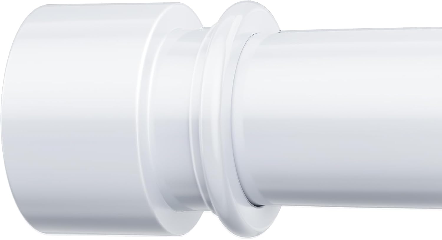Huntype Curtain Rods for Windows 32 to 96 Inches - 1 Inch Diameter Curtain Rods, Adjustable Heavy Duty Curtain Rod with End Cap Style, Easy Installation and Modern Design, White