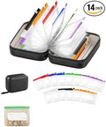 Organizador de pastillas impermeable, organizador semanal de pastillas AM PM con 14 bolsas reutilizables, discreto estilo cuaderno de almacenamiento de medicamentos para viajes, vitaminas