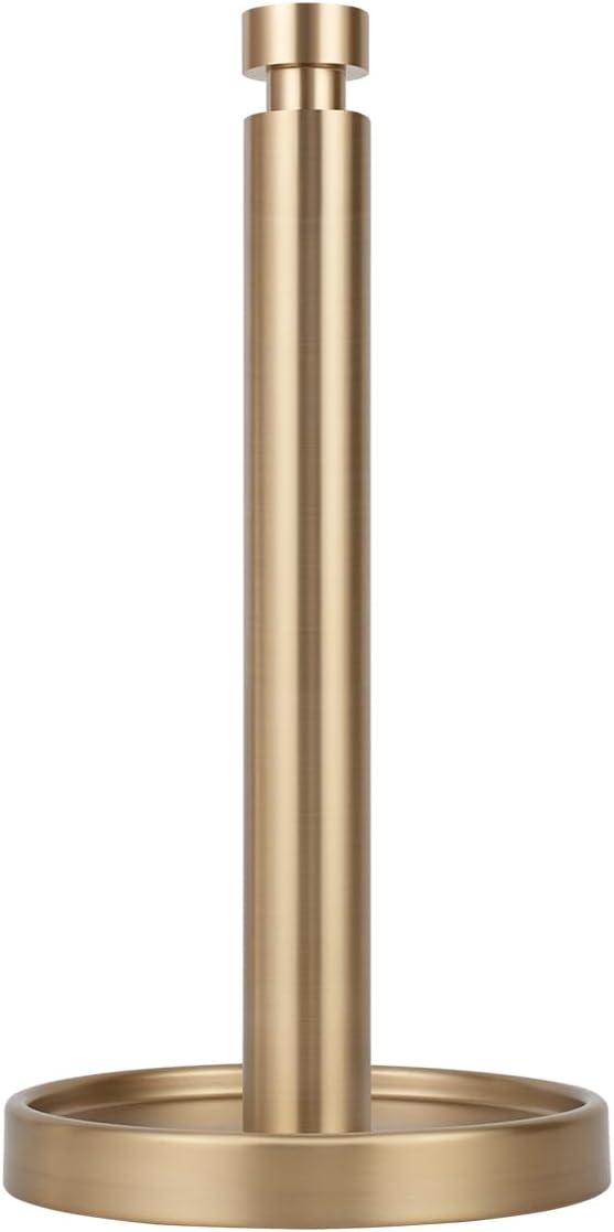 Dispensador de papel de cocina Ivilon para encimera - Estable y fácil de rasgar - Compatible con todos los rollos de papel de cocina - Dorado cálido