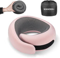 Almohada de viaje para el cuello WANDER PLUS®, almohada de espuma viscoelástica pura para aviones, funda cómoda y transpirable, soporte de 360 grados, diseño ergonómico, ideal para dormir en avión, tren y viajes. Max Pink.