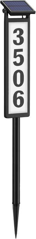 Eyrosa Placa de Direccion Solar con LED | Numeros de Casa Iluminados para Exterior, Resistente al Agua (Negro)
