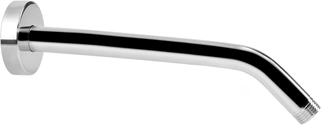 Brazo de ducha NearMoon con brida, fabricado en acero inoxidable 304, extensor de tubo para ducha, montaje en pared para cabezal de ducha fijo de baño, no se oxida (30 cm, acabado cromado).