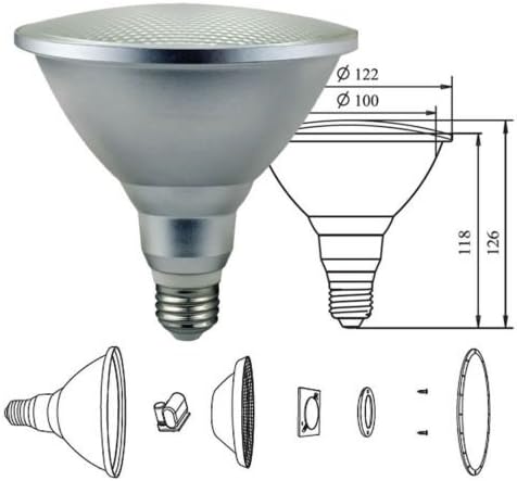 LED de colores, RGB + blanco frío E27 45 W 6000 K, control remoto de luz diurna, reflector LED para interiores y exteriores, lámpara de césped impermeable para el hogar, patio