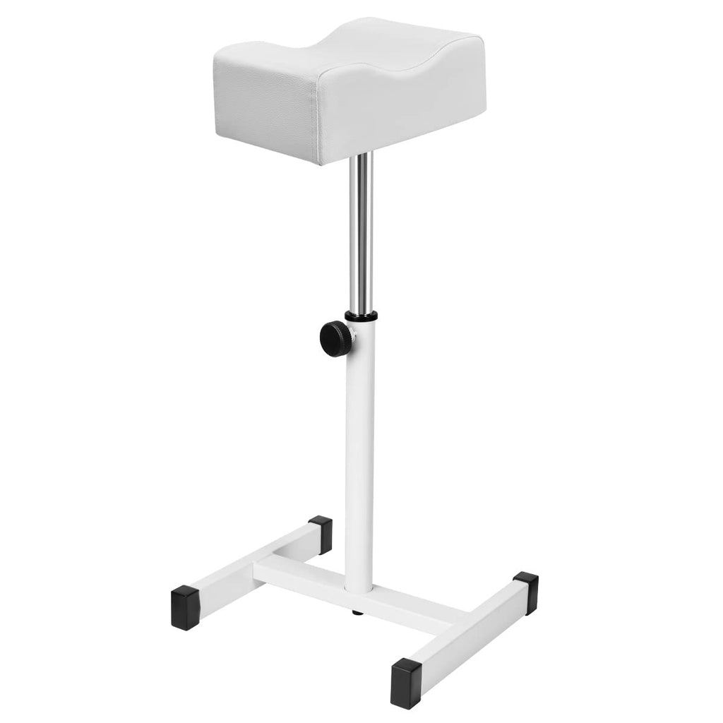 Reposapiés para pedicura FLOLXNB, taburete para masaje de pies, soporte para tatuajes, taburete de altura ajustable, equipo para uñas para el hogar, salón de belleza o spa (blanco)