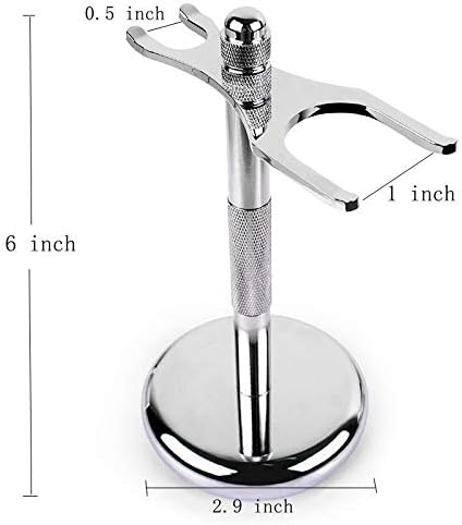 Soporte de maquinilla de afeitar práctico para hombre, soporte para cepillo de afeitar de pelo de tejón de plata masculino, perfecto juego de soporte de afeitado de doble filo