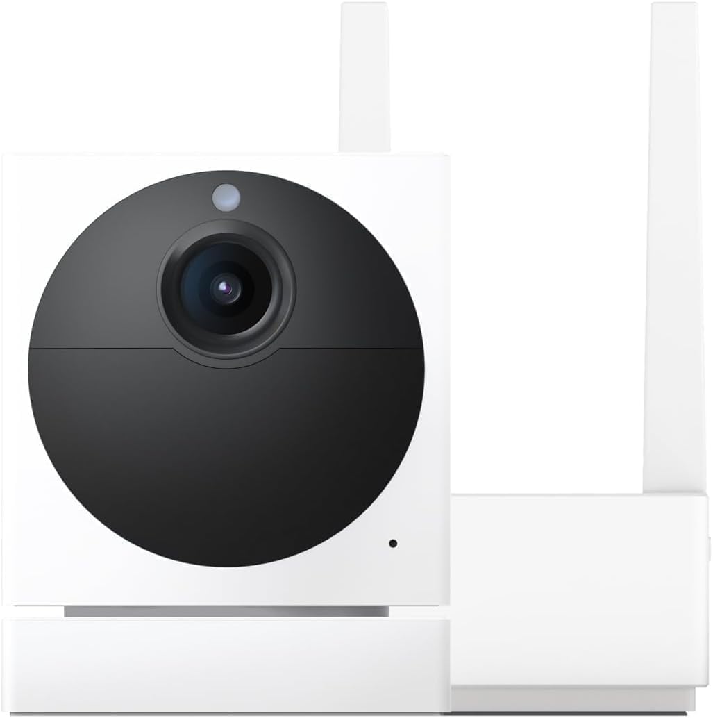 Paquete de inicio Wyze Cam Outdoor v2 (1 cámara + estación base): cámara de seguridad inalámbrica para el hogar HD 1080p, funciona con batería, clasificación IP65, visión nocturna a color, audio bidireccional, compatible con Alexa y Google.