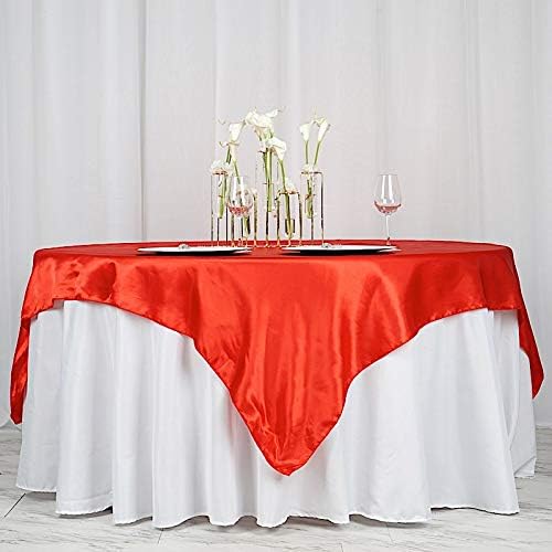 Balsa Circle 6 Manteles de Tela de Satén Cuadrados Rojos | Manteles de Mesa para Fiestas, Bodas, Recepciones y Eventos