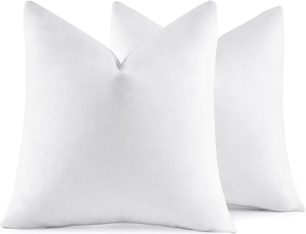 Rellenos de Almohada MIULEE 50x50 cm, Set de 2 | Plumon y Pluma para Sofa y Cama | Cojines Decorativos Esponjosos, Tela de Algodon | Blanco