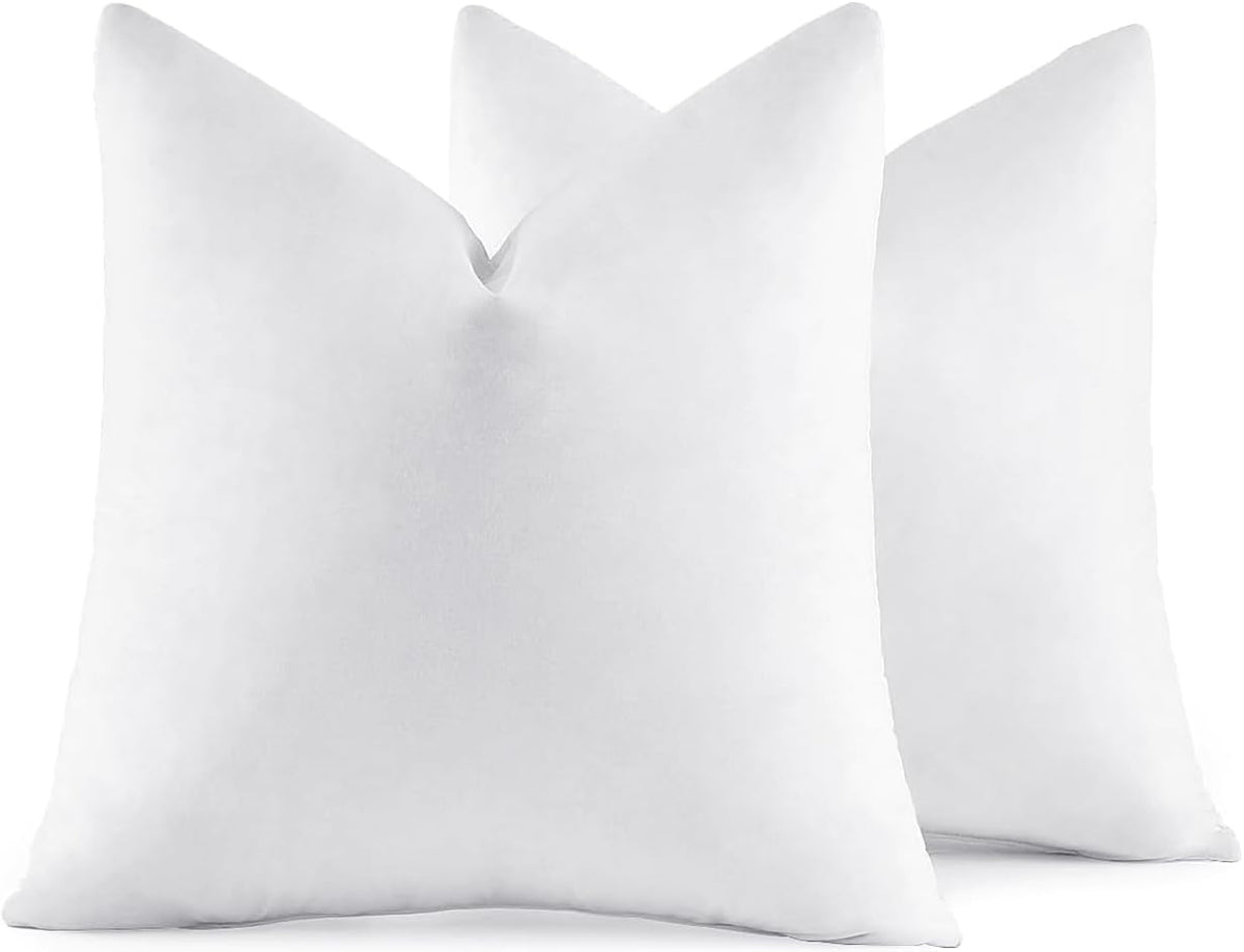 Rellenos de Almohada MIULEE 50x50 cm, Set de 2 | Plumon y Pluma para Sofa y Cama | Cojines Decorativos Esponjosos, Tela de Algodon | Blanco