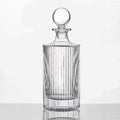 Decantador de Whiskey 27oz con Tapón de Vidrio | Diseño Redondo Acanalado | Para Whiskey, Bourbon, Brandy y Ron