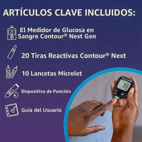 Ascensia CONTOUR NEXT GEN Monitor de glucosa en sangre todo en uno Kit + 20 tiras