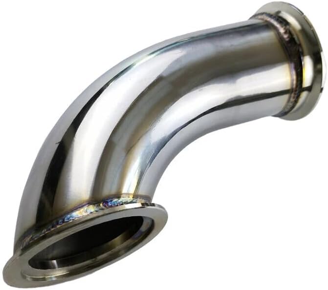 Adaptador de codo de acero inoxidable con brida V-Band de 3" de diámetro interior | Tubo de escape turbo universal de 90 grados | Adaptador V-Band de alto rendimiento