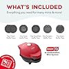 DASH - Miniwaflera multifunción de edición navideña con seis placas removibles de 4 pulgadas con diseños festivos Waflera y plancha 4 en 1 mini para niños y familias, superficie antiadherente, wafles